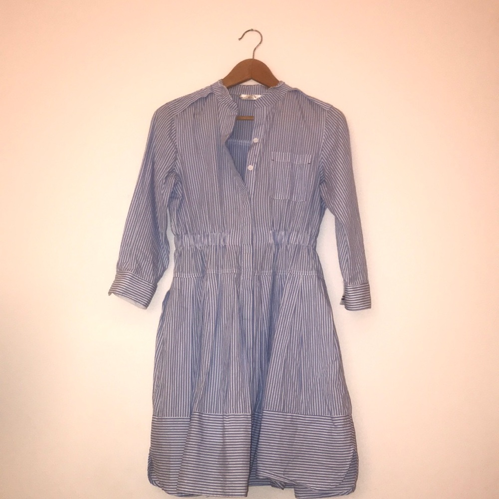 button down pinstripe dress